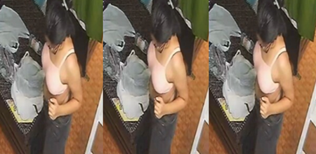 Hot Girl Changing Clothes Captured In CCTV Cam