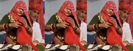 Most Trending Rajsthani Old Man Pressing her Bahu Boobs Kissing Trying to Fuck her on Khat