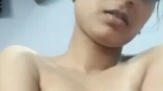 Desi Slim Hot Gf Showing Her Nude Body And Pressing Own Boobs