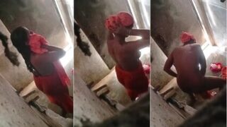 Indian Bhabhi Wearing Clothes After Bath