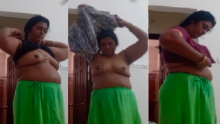 Tamil Aunty Dress Changing Screctly Captured