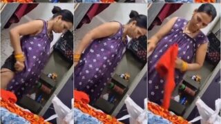 Beautiful Desi Bhabhi Wearing Clothes
