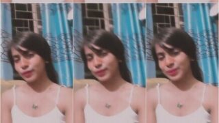 Beautiful Horny Gf Showing & Pressing Boobs