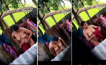 Beautiful Village Bhabi Bathing Secretly Recorded By Neighbor