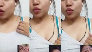 Beautiful Wife Showing Boobs Shaved Pussy on VC