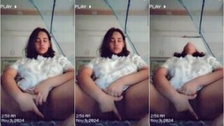 Cute Young Girl Fingering Pussy with Killer Expression
