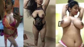 Extremely Sexy Curvy Figure Mumbai Babe Hard Fucked by Boyfriend in DoggyStyle Nude Posing in Lingerie