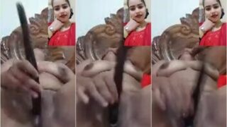 Horny Village Bhabhi Masturbating On VC