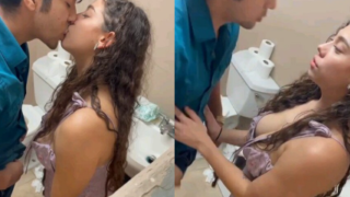 Young College Girl Getting Fully Drunk and Quick Fucking with Best Friend in Toilet