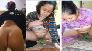 Horny Chubby Unsatisfied Bhabhi Masturbating With Bootle And Other Things