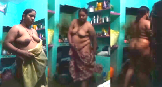 Tamil Bhabhi Wearing Clothes After Bath
