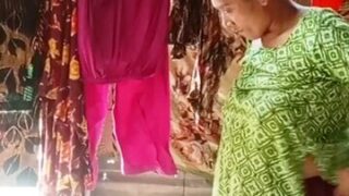 Village Aunty After Bath Wearing Clothes Secretly Captured