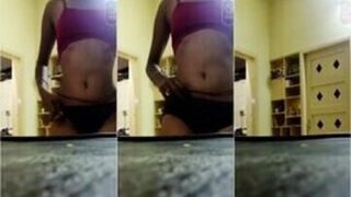 Mallu Slim Babe Showing Wearing Clothes On VC