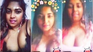 Sexy Girl Showing Pressing Her Big Boobs