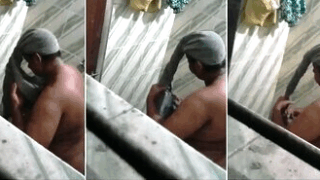 Aunty Bathing Secretly Recorded By Nephew Almost Caught