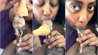 Beautiful Girl Applying Icecream On Dick Giving Blowjob Like A Pro