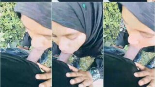 Beautiful Hijabi Girl Outdoor Sucking Boyfriend Dick Fucking