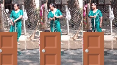 Neighbour Bhabhi Outdoor Bathing Wearing Clothes Secretly Captured