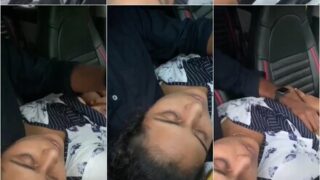Cute Girl Boobs Pressed By Boyfriend Inside Running Car