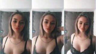 Slim Girl Showing Her Boobies