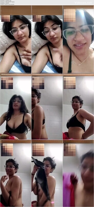 College Glasses Girl Teasing Showing