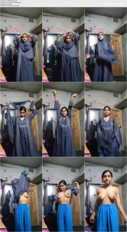Cute Burka Girl Stripping Showing Her Boobs
